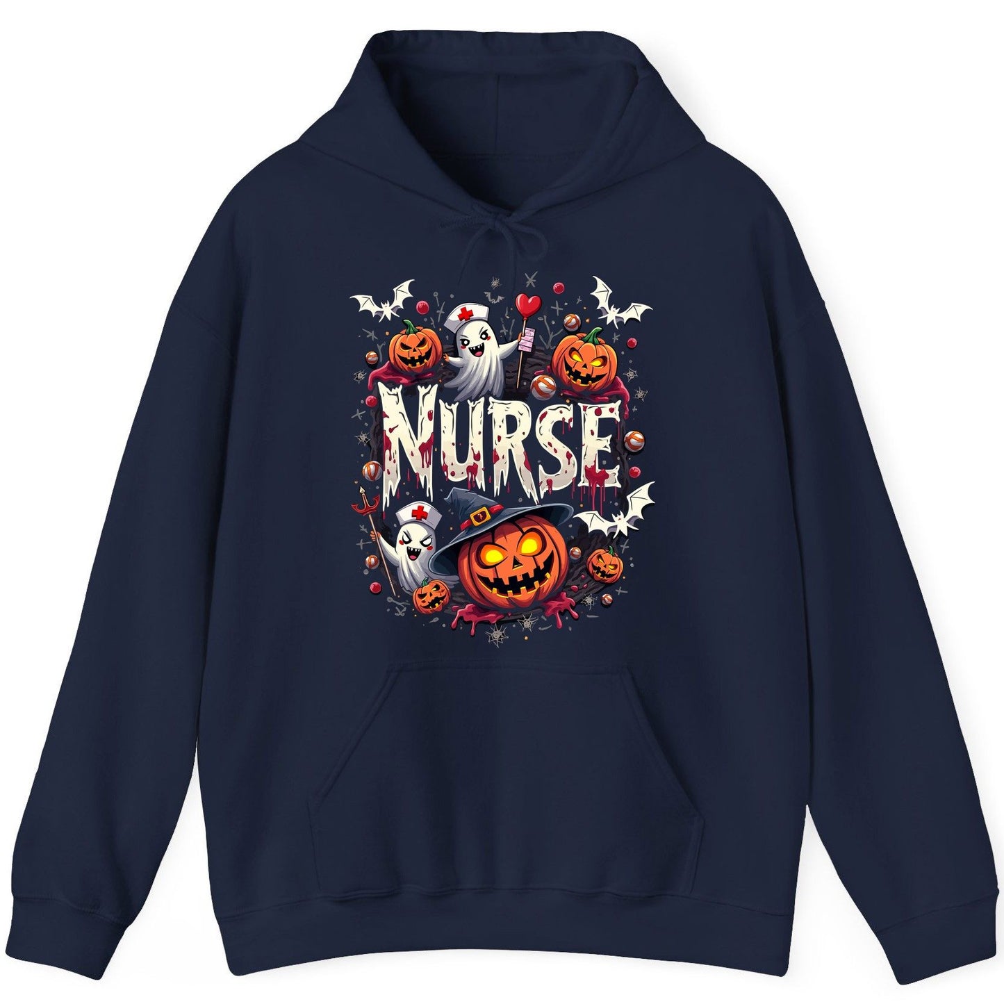 Nurse Halloween nurse Hoodie Navy product mockup