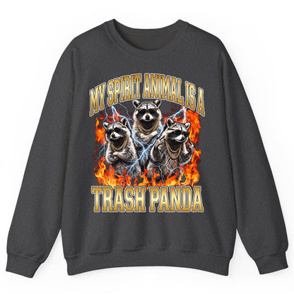 My Spirit Animal Is a Trash Panda raccoon Sweatshirt Dark Heather product mockup