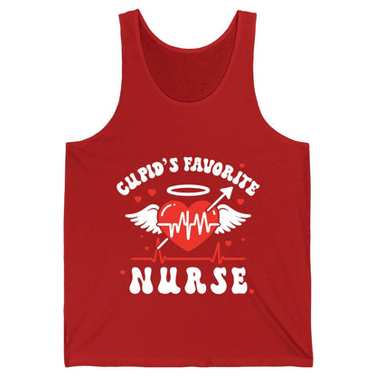 Cupid's Favorite Nurse nursing Tank Top Red product mockup