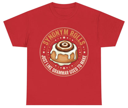 Synonym Rolls Just Like Grammar Used to Make grammar puns Youth T-Shirt Red product mockup