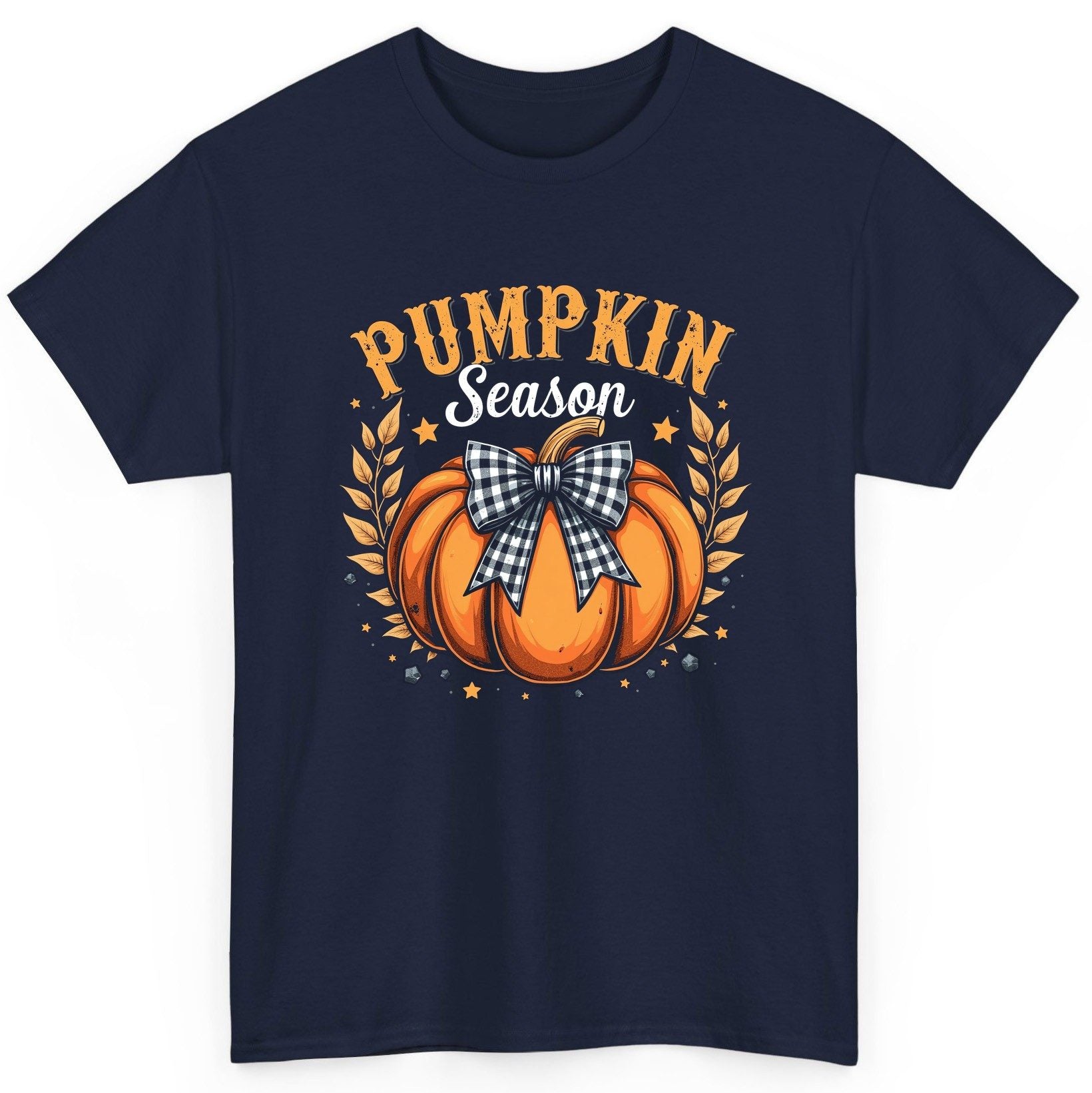 Pumpkin Season fall T-Shirt Navy product mockup