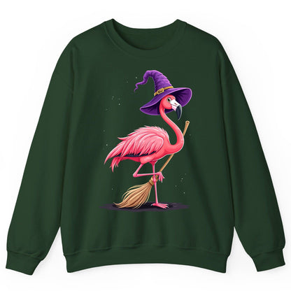 Witch Flamingo flamingo Sweatshirt Forest Green product mockup