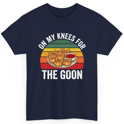 On My Knees for the Goon crab rangoon T-Shirt Navy product mockup