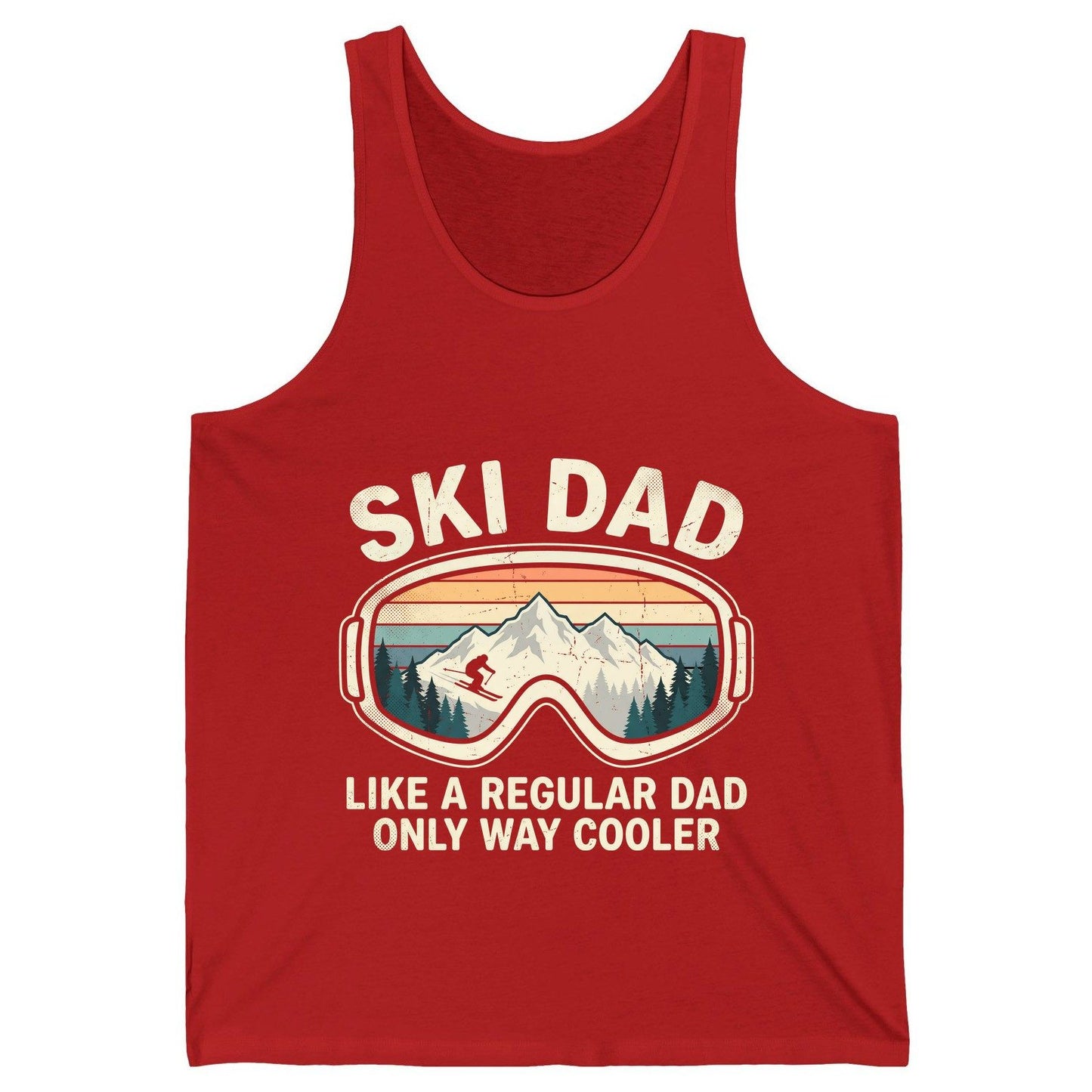 Ski Dad Like a Regular Dad Only Way Cooler skiing Tank Top Red product mockup