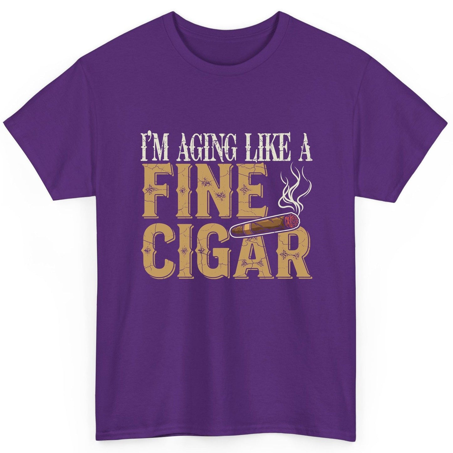 I'm Aging Like a Fine Cigar cigar smoking T-Shirt Purple product mockup