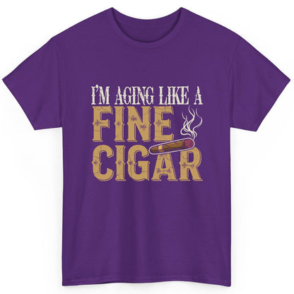 I'm Aging Like a Fine Cigar cigar smoking T-Shirt Purple product mockup