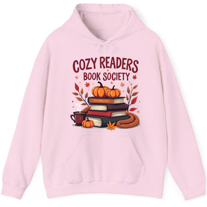 Cozy Readers Book Society reading Hoodie Light Pink product mockup