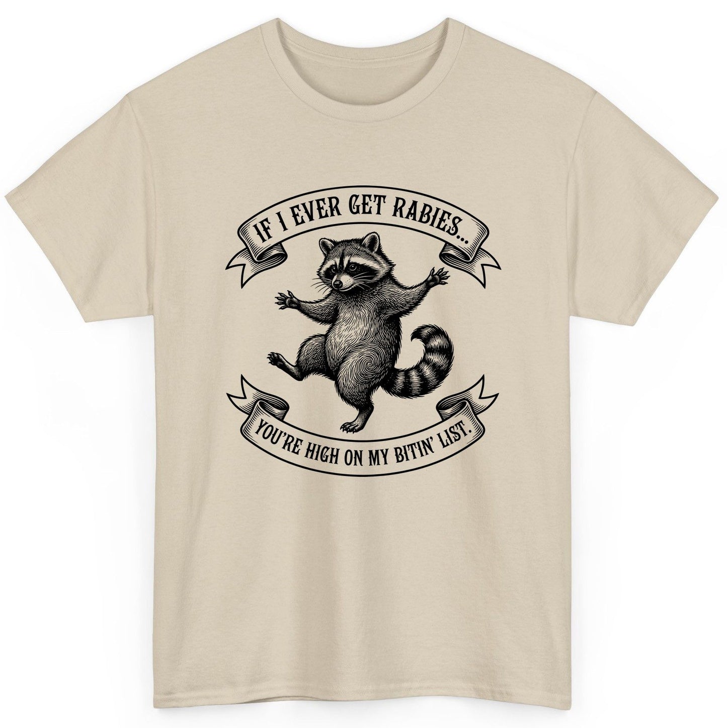 Subtle Raccoon Sketch raccoon T-Shirt Sand product mockup