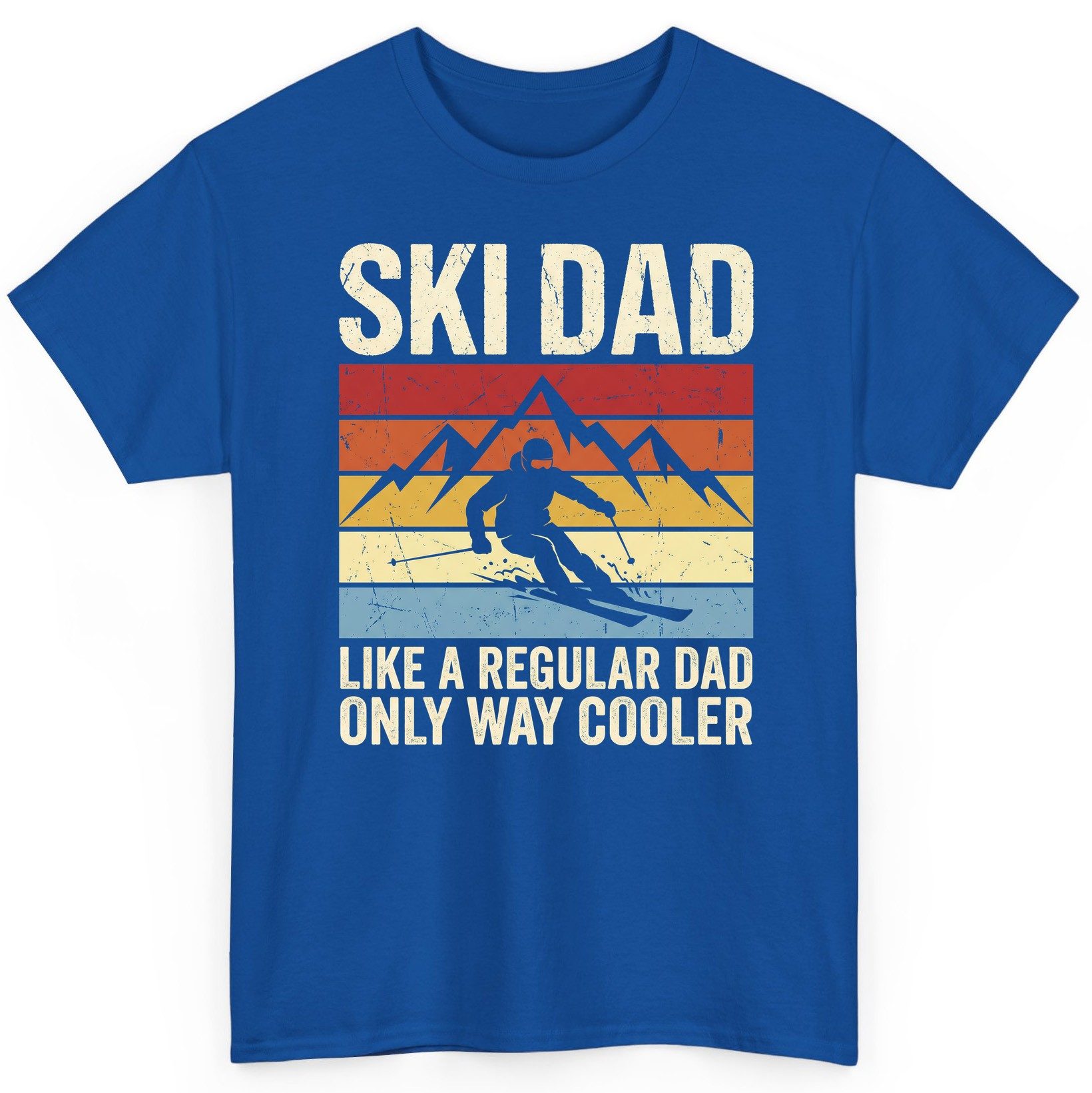Ski Dad Like a Regular Dad Only Way Cooler skiing T-Shirt Royal product mockup