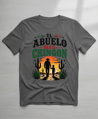 El Abuelo Mas Chingon T-Shirt for the Best Grandpa - Sport Grey