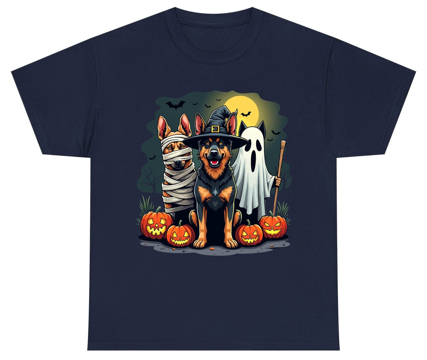 Halloween Dogs in Costumes Halloween dogs Youth T-Shirt Navy product mockup