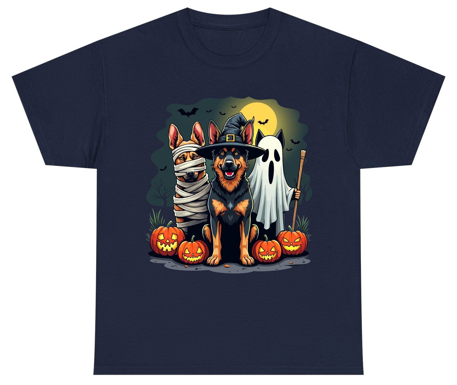 Halloween Dogs in Costumes Halloween dogs Youth T-Shirt Navy product mockup