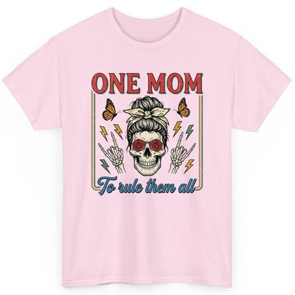 ONE MOM to Rule Them All Funny Skull T-Shirt - product mockup - Light Pink