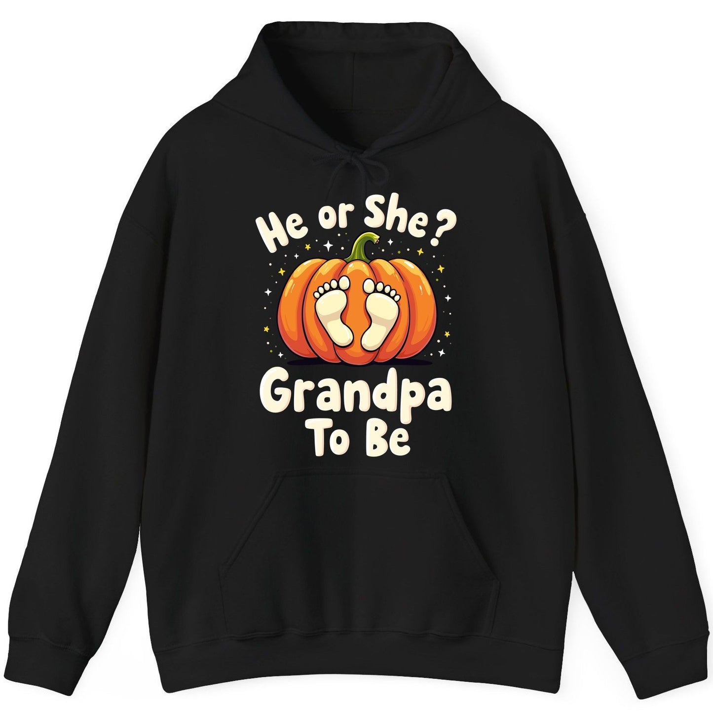He or She Grandpa to Be gender reveal Hoodie Black product mockup
