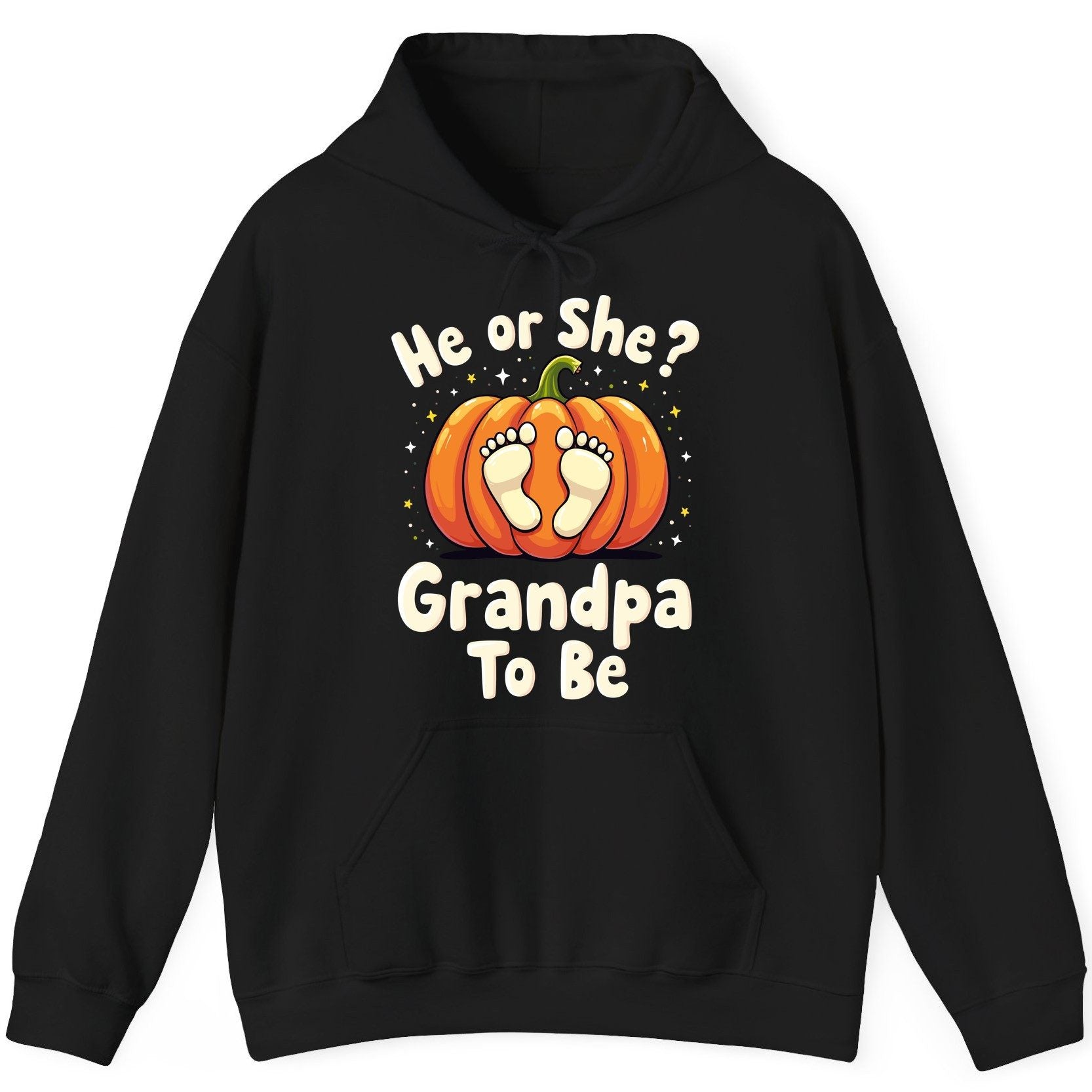He or She Grandpa to Be gender reveal Hoodie Black product mockup