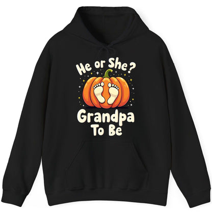He or She Grandpa to Be gender reveal Hoodie Black product mockup