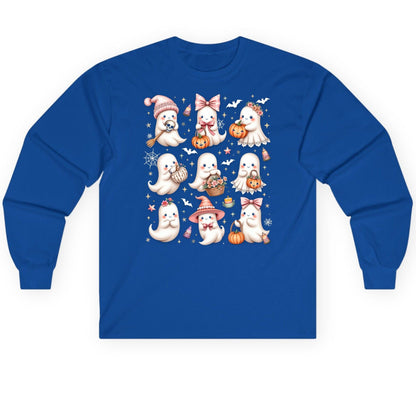 Cute Pink Halloween Ghosts cute Halloween ghosts Long Sleeve Tee Royal product mockup