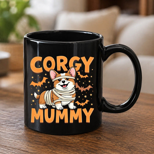 Corgy Mummy corgi Black Mug Black product mockup