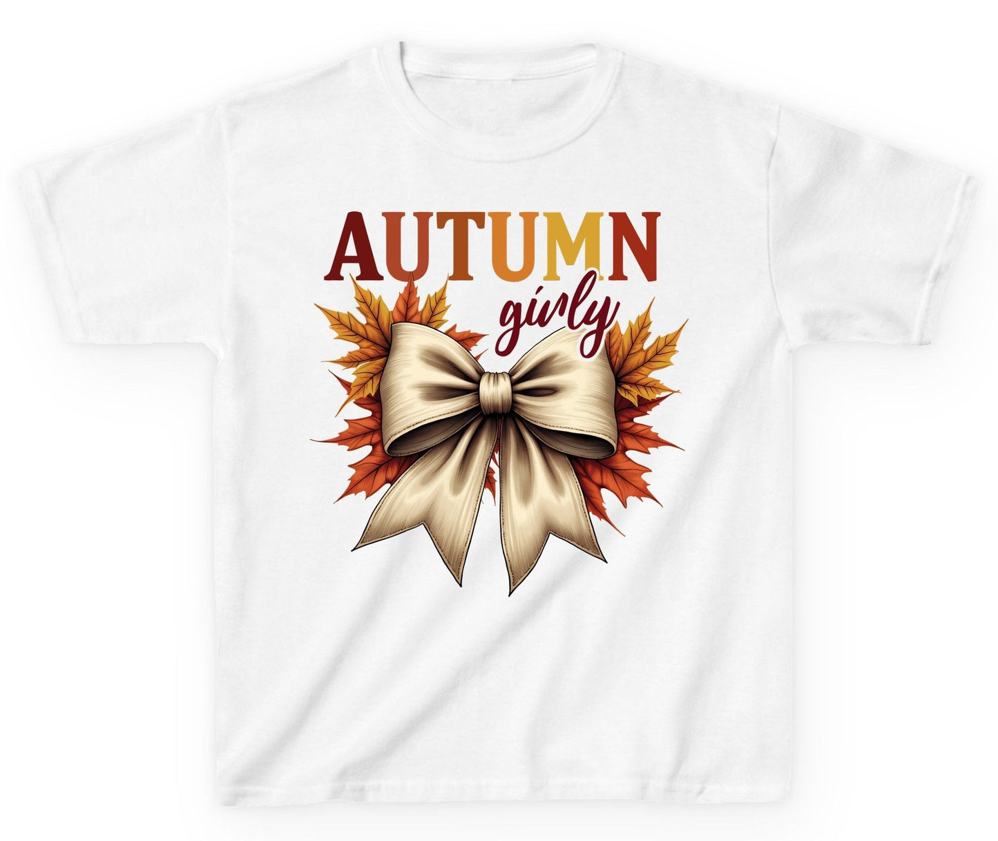 Autumn Girly autumn Youth T-Shirt White product mockup