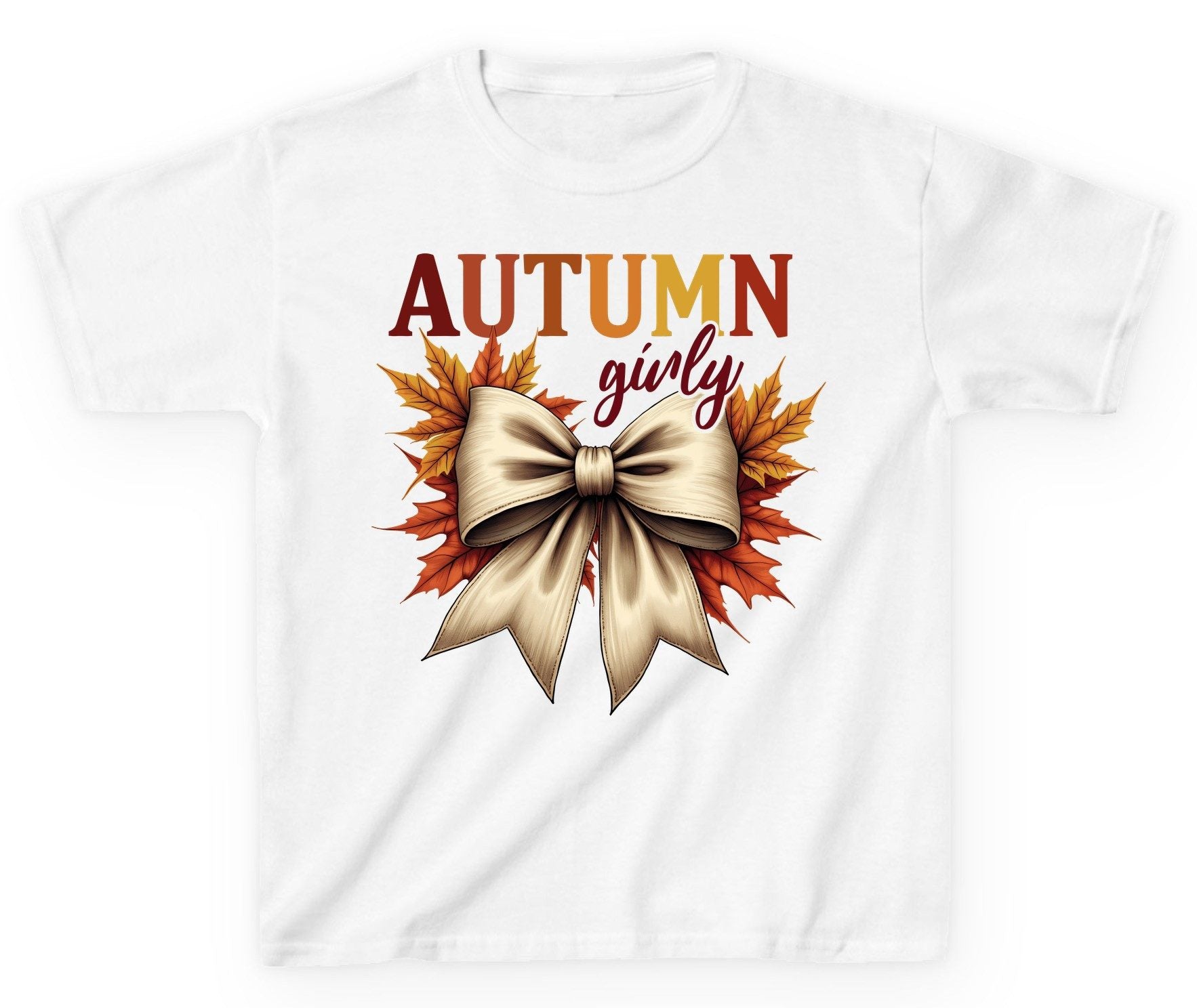 Autumn Girly autumn Youth T-Shirt White product mockup