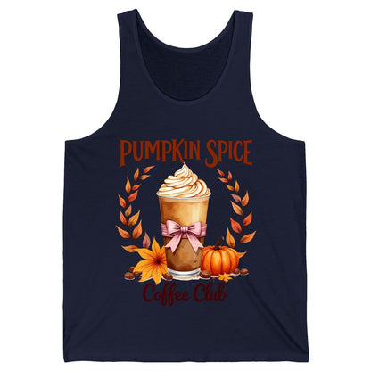 Pumpkin Spice Coffee Club pumpkin spice latte Tank Top Navy product mockup