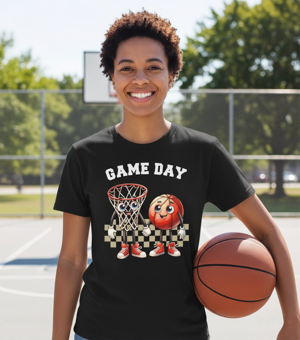 Game Day basketball T-Shirt Black lifestyle mockup