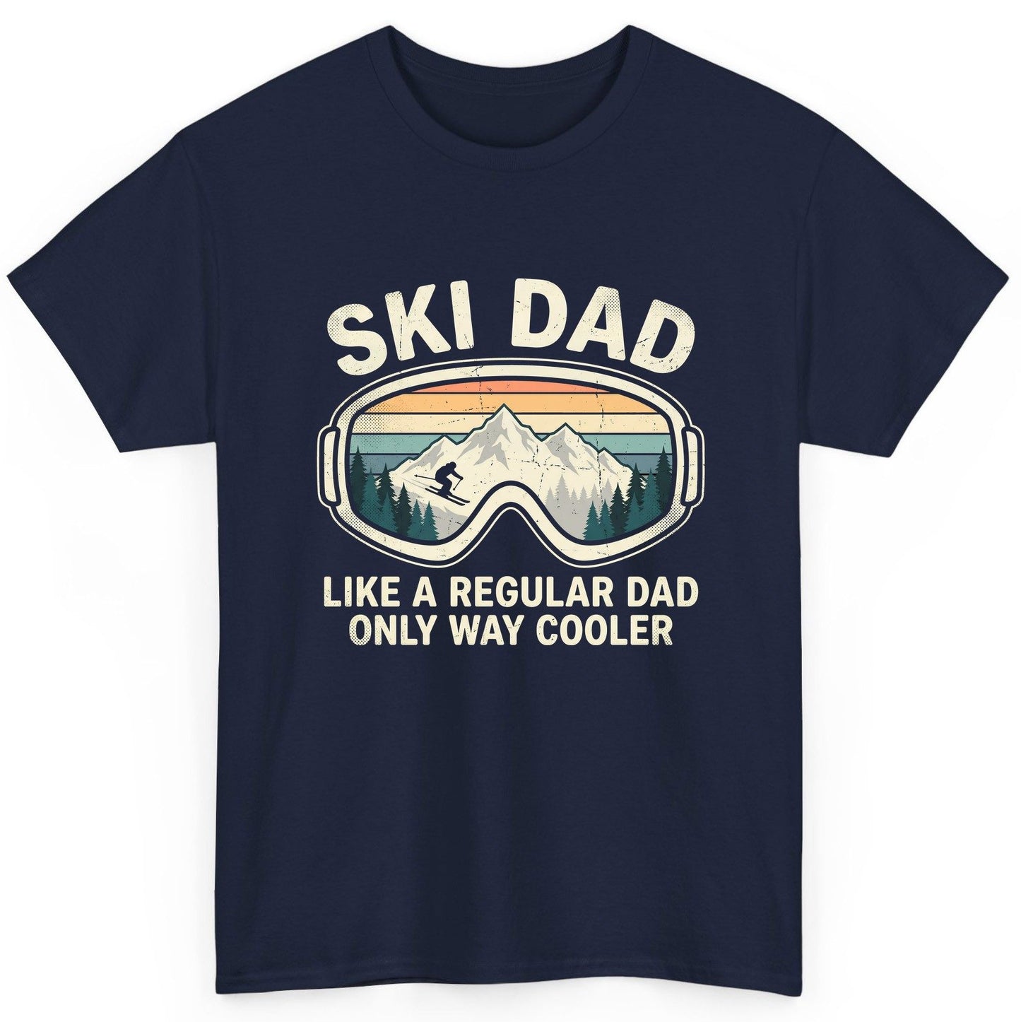 Ski Dad Like a Regular Dad Only Way Cooler skiing T-Shirt Navy product mockup