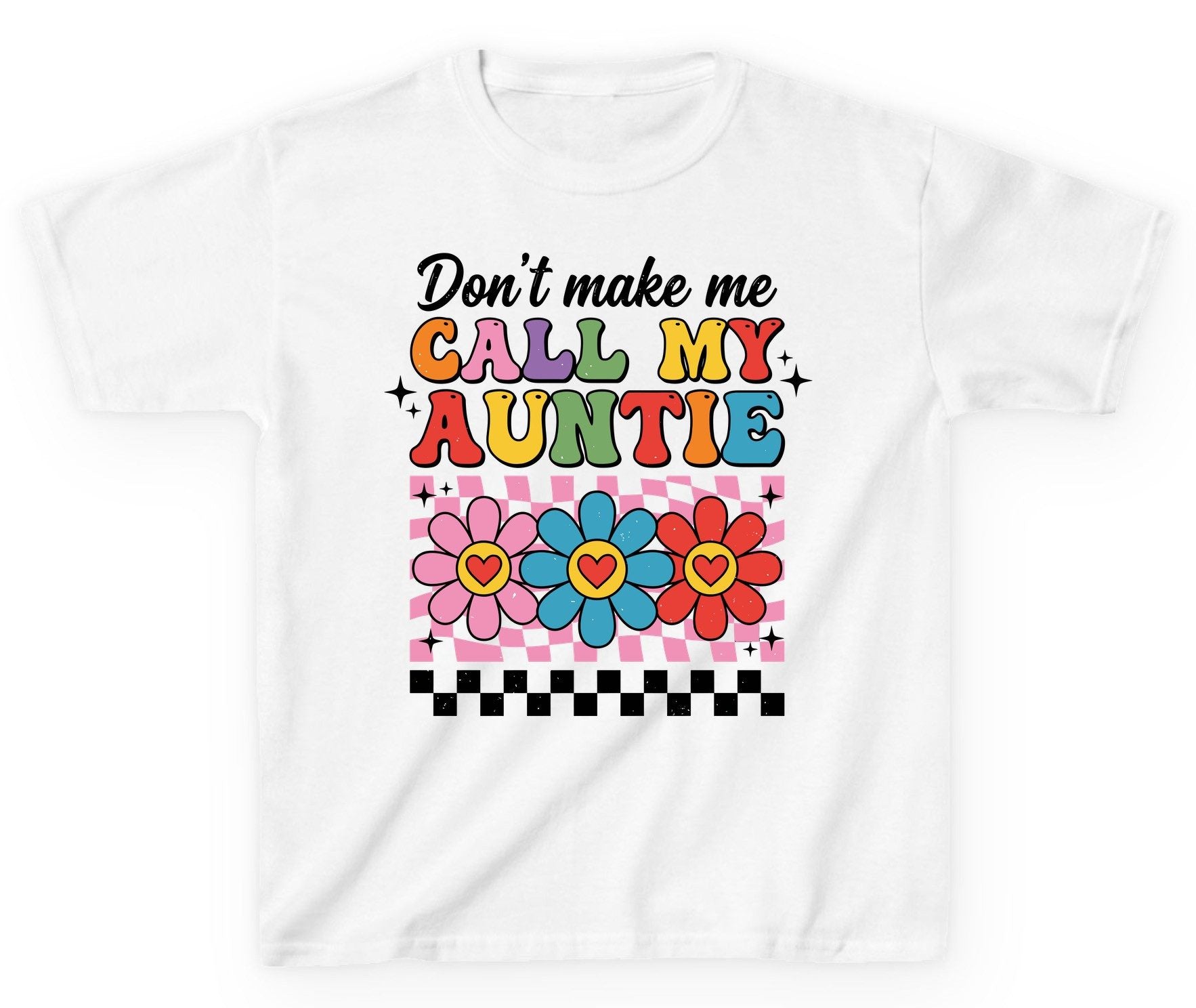 Call My Auntie family humor Youth T-Shirt White product mockup