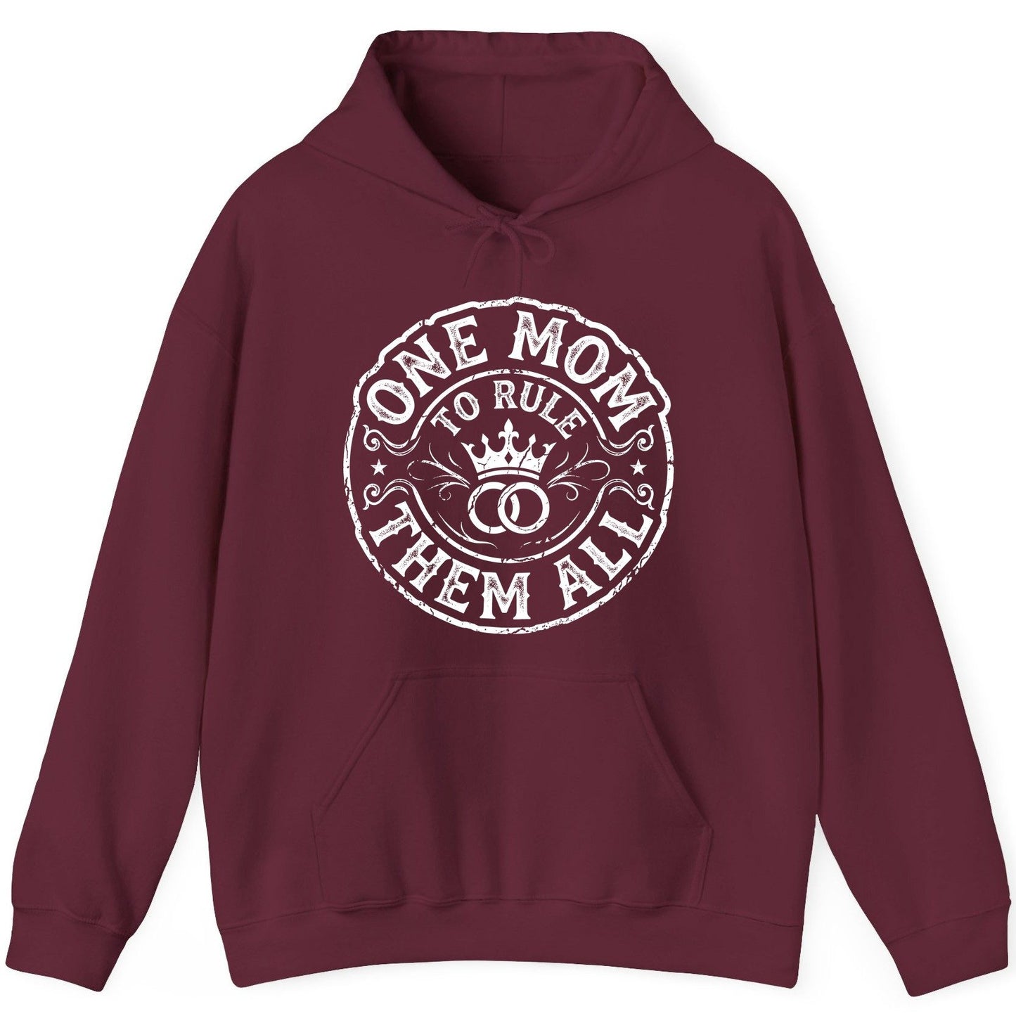 One Mom to Rule Them All Funny Moms Hoodie - product mockup - Maroon
