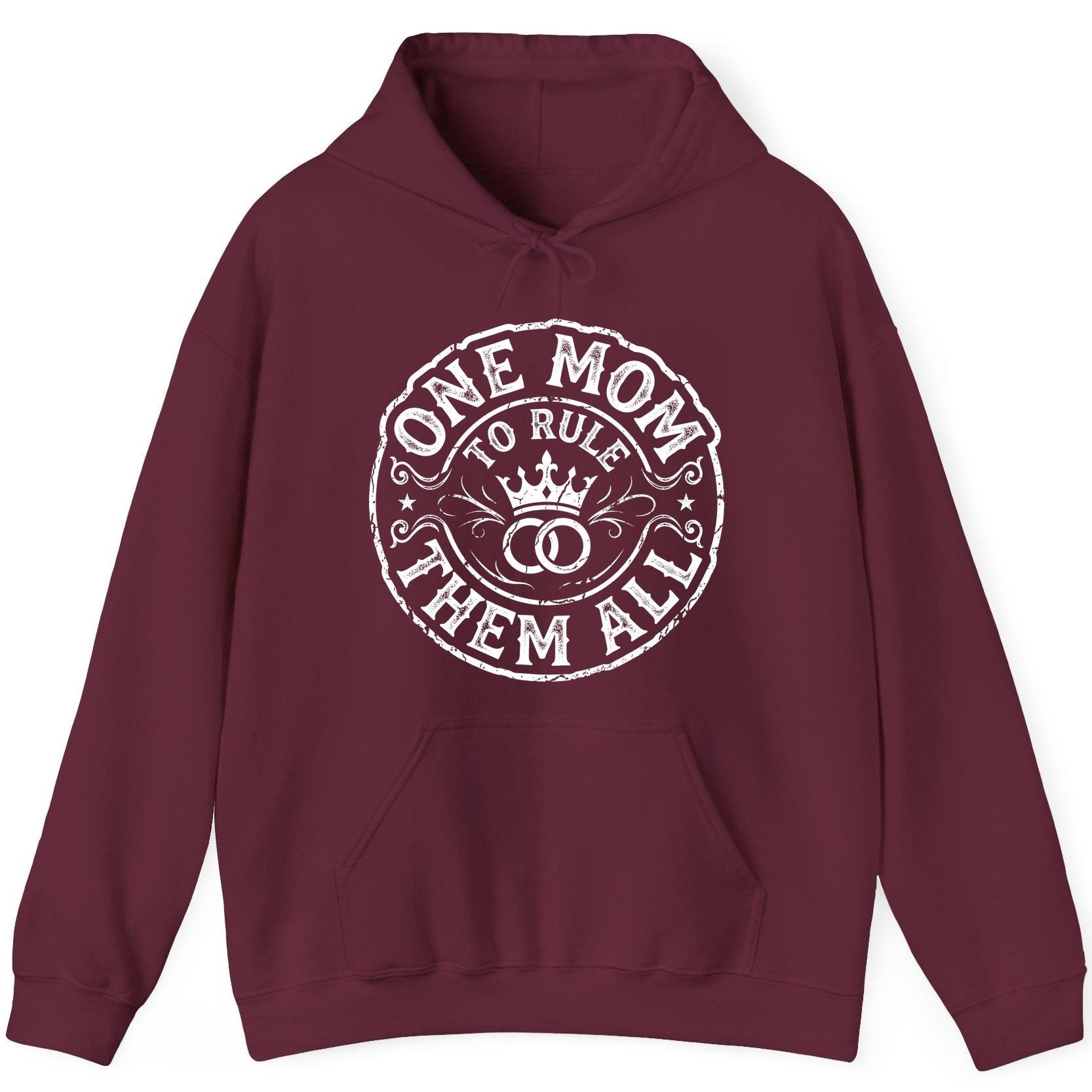 One Mom to Rule Them All Funny Moms Hoodie - product mockup - Maroon