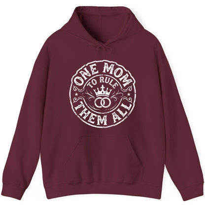 One Mom to Rule Them All Funny Moms Hoodie - product mockup - Maroon