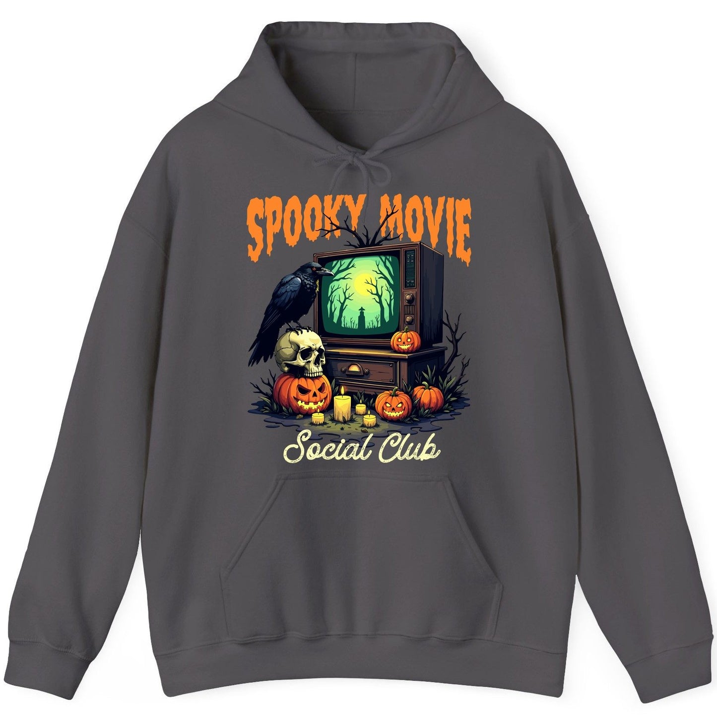 Spooky Movie Social Club Halloween Hoodie Charcoal product mockup