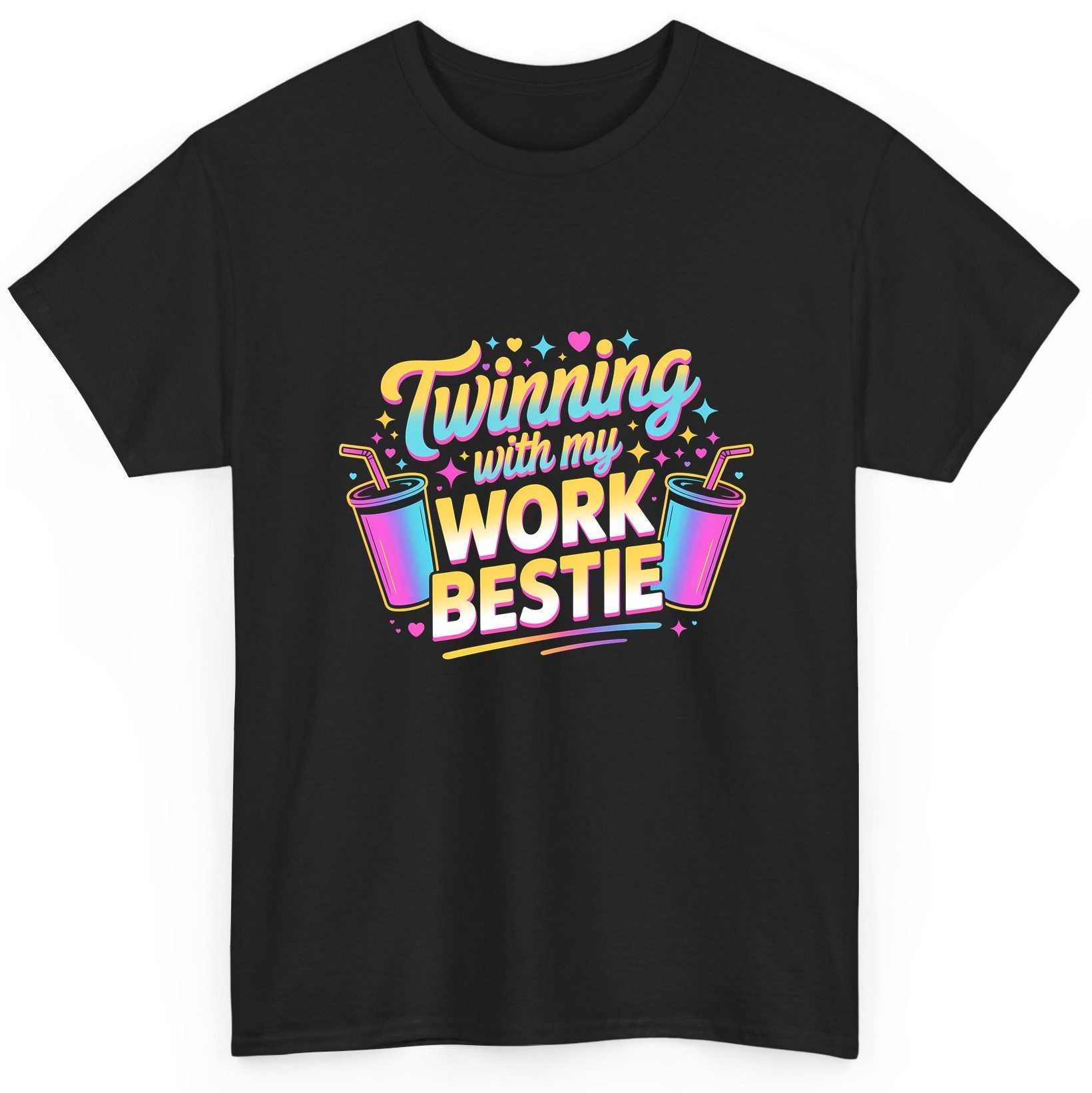 Twinning with My Work Bestie work friendship T-Shirt Black product mockup
