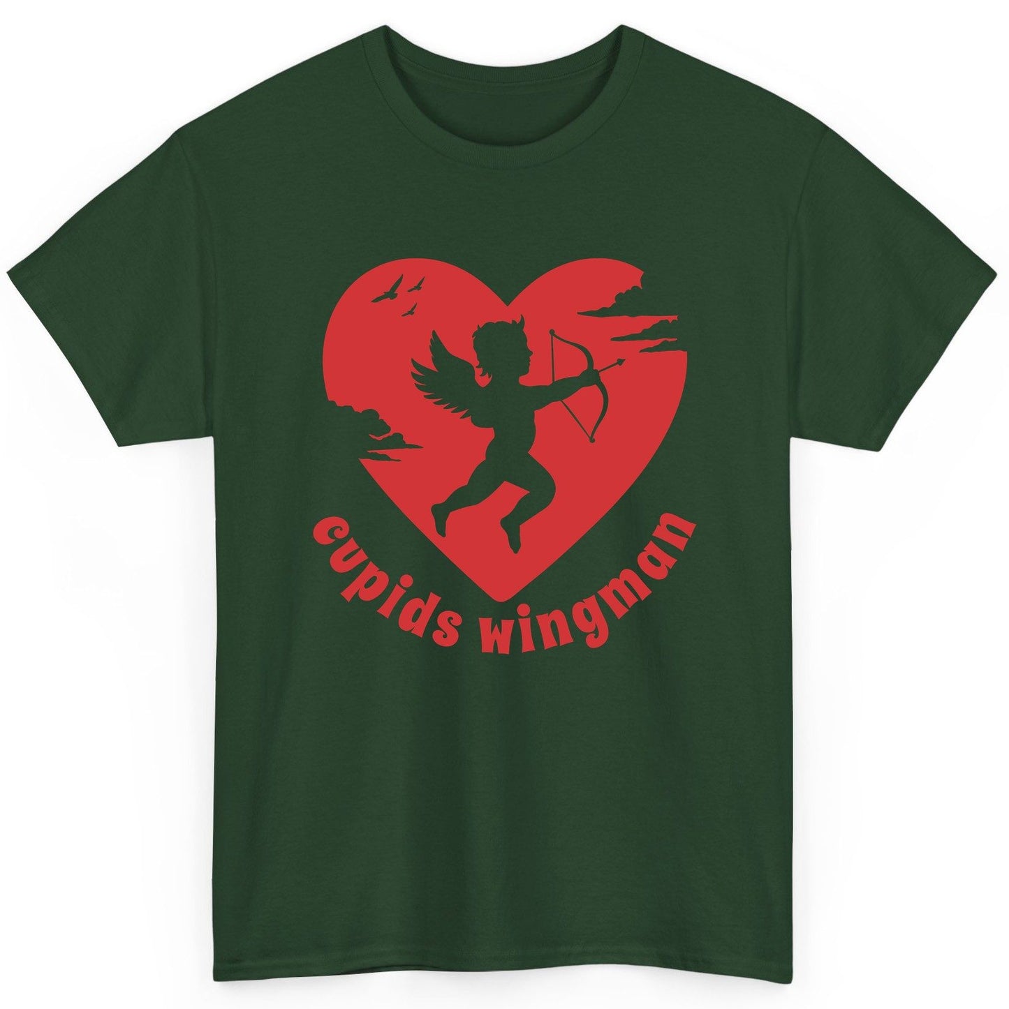 Cupids Wingman cupid T-Shirt Forest Green product mockup