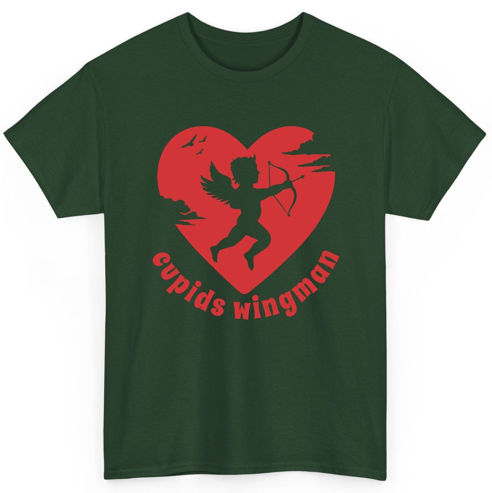 Cupids Wingman cupid T-Shirt Forest Green product mockup