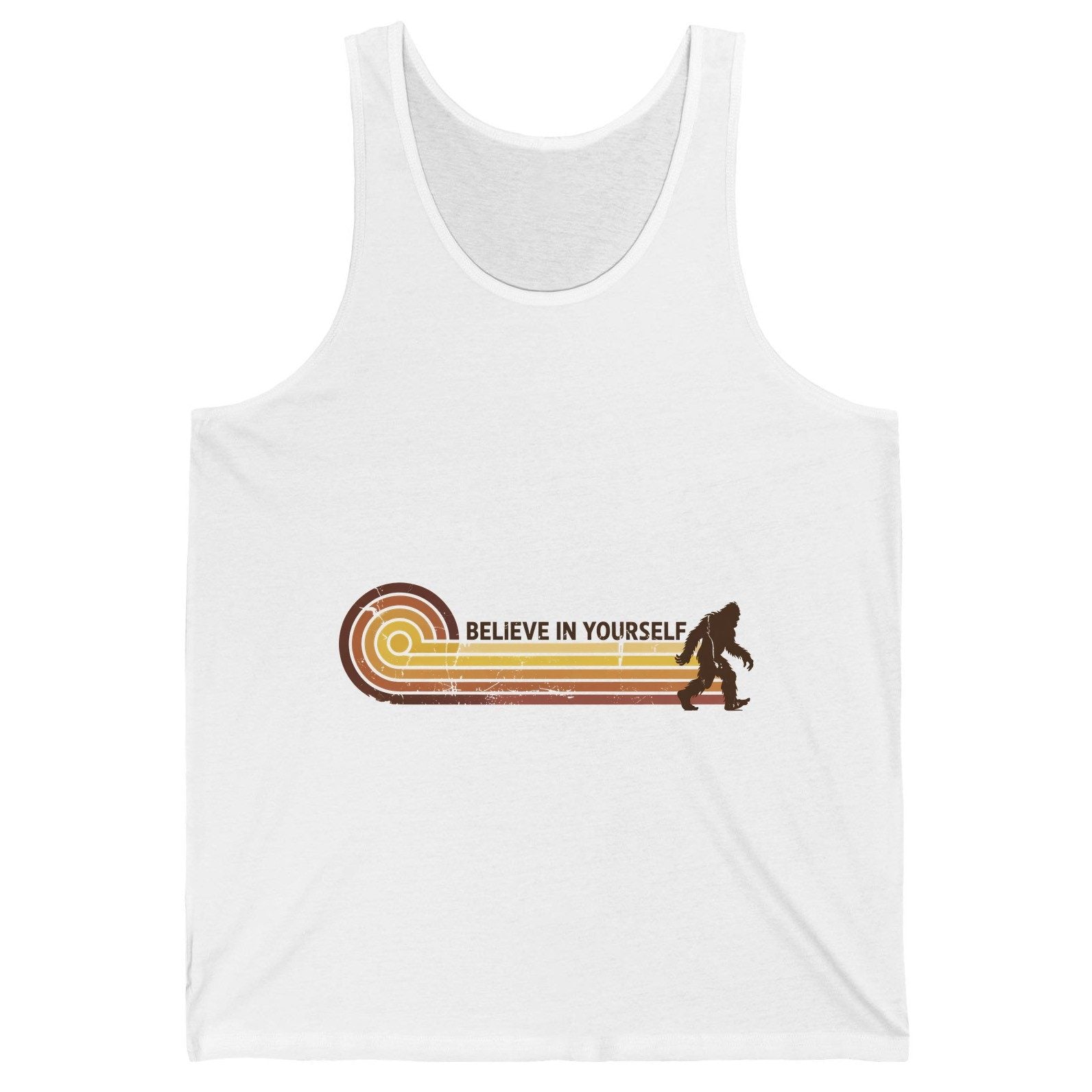 Believe in Yourself bigfoot Tank Top White product mockup