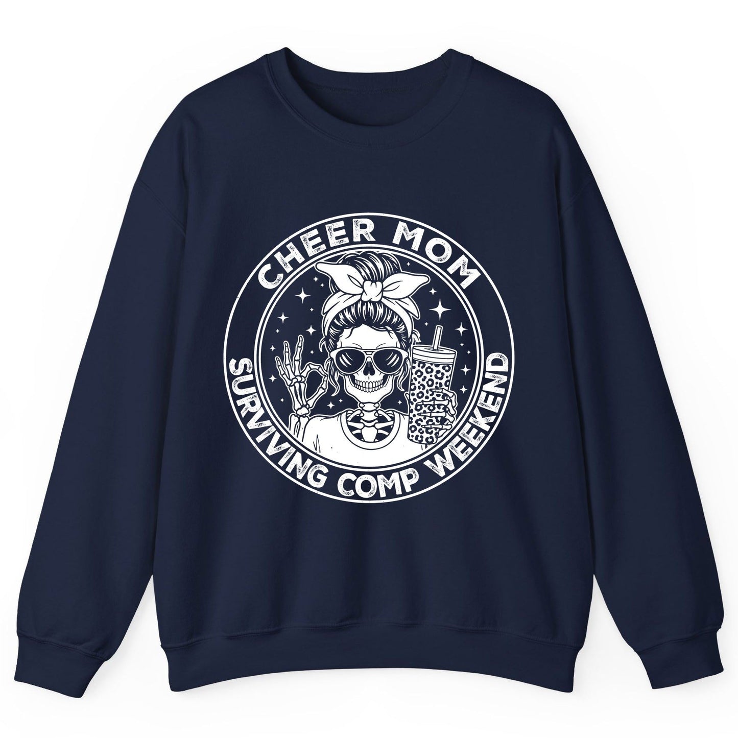 Cheer Mom Surviving Comp Weekend cheer mom Sweatshirt Navy product mockup