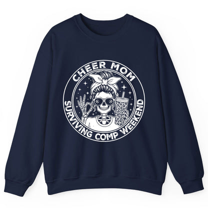 Cheer Mom Surviving Comp Weekend cheer mom Sweatshirt Navy product mockup