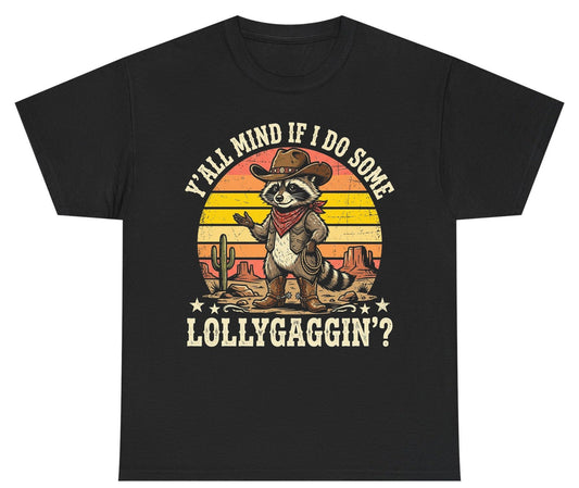 Y'ALL MIND IF I DO SOME Lollygaggin' Youth T-Shirt - product mockup - Black