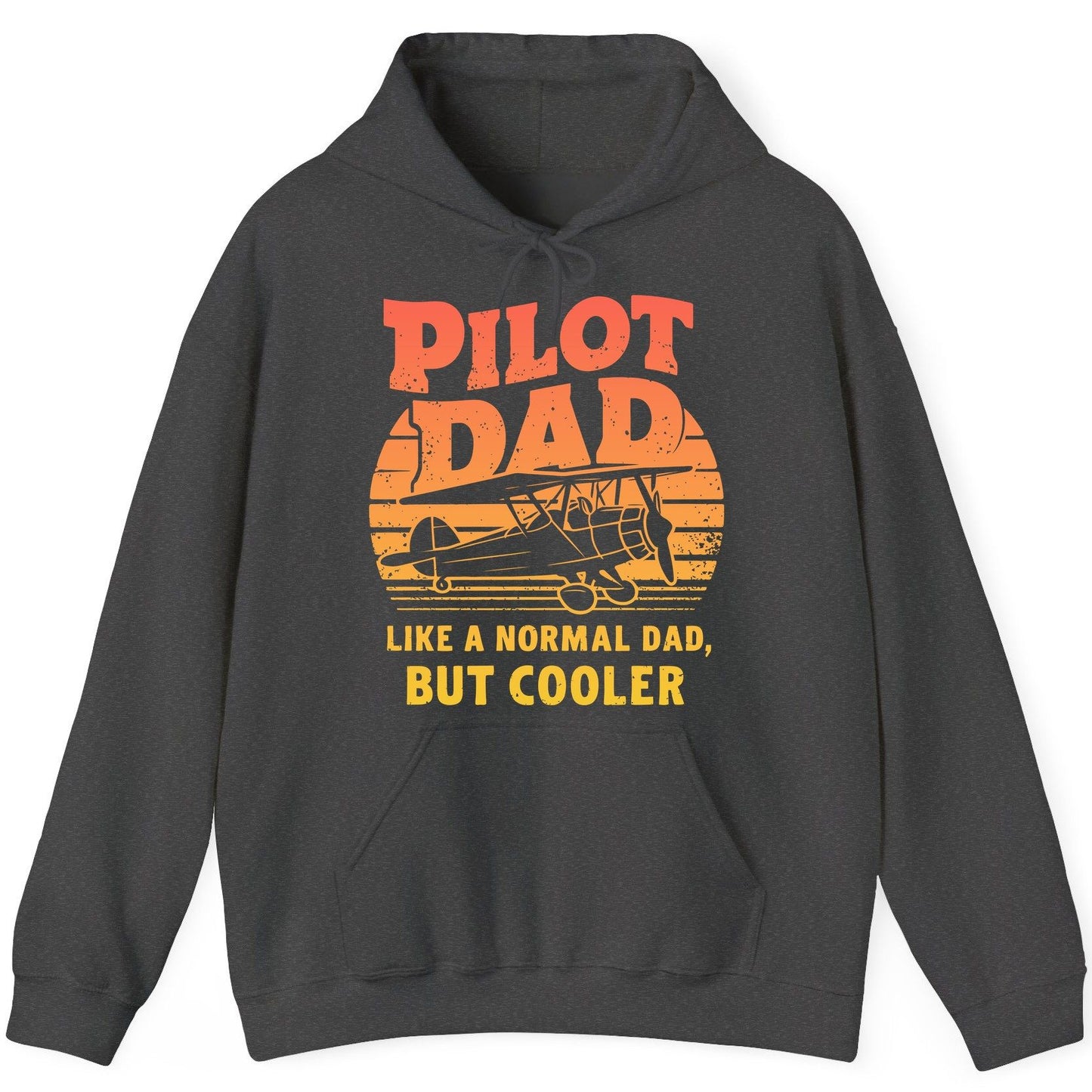 Pilot Dad Like a Normal Dad, but Cooler pilots Hoodie Dark Heather product mockup