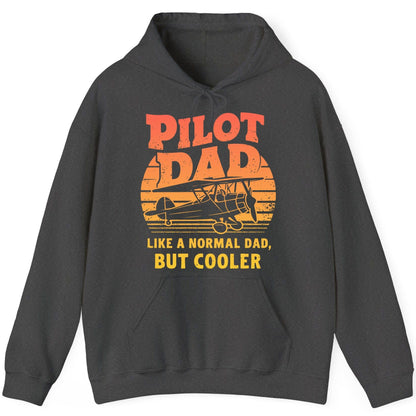 Pilot Dad Like a Normal Dad, but Cooler pilots Hoodie Dark Heather product mockup