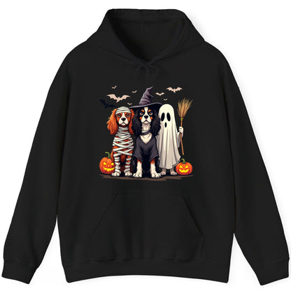 Cavalier Spaniel Halloween Dogs cavalier king charles spaniel Hoodie Black product mockup