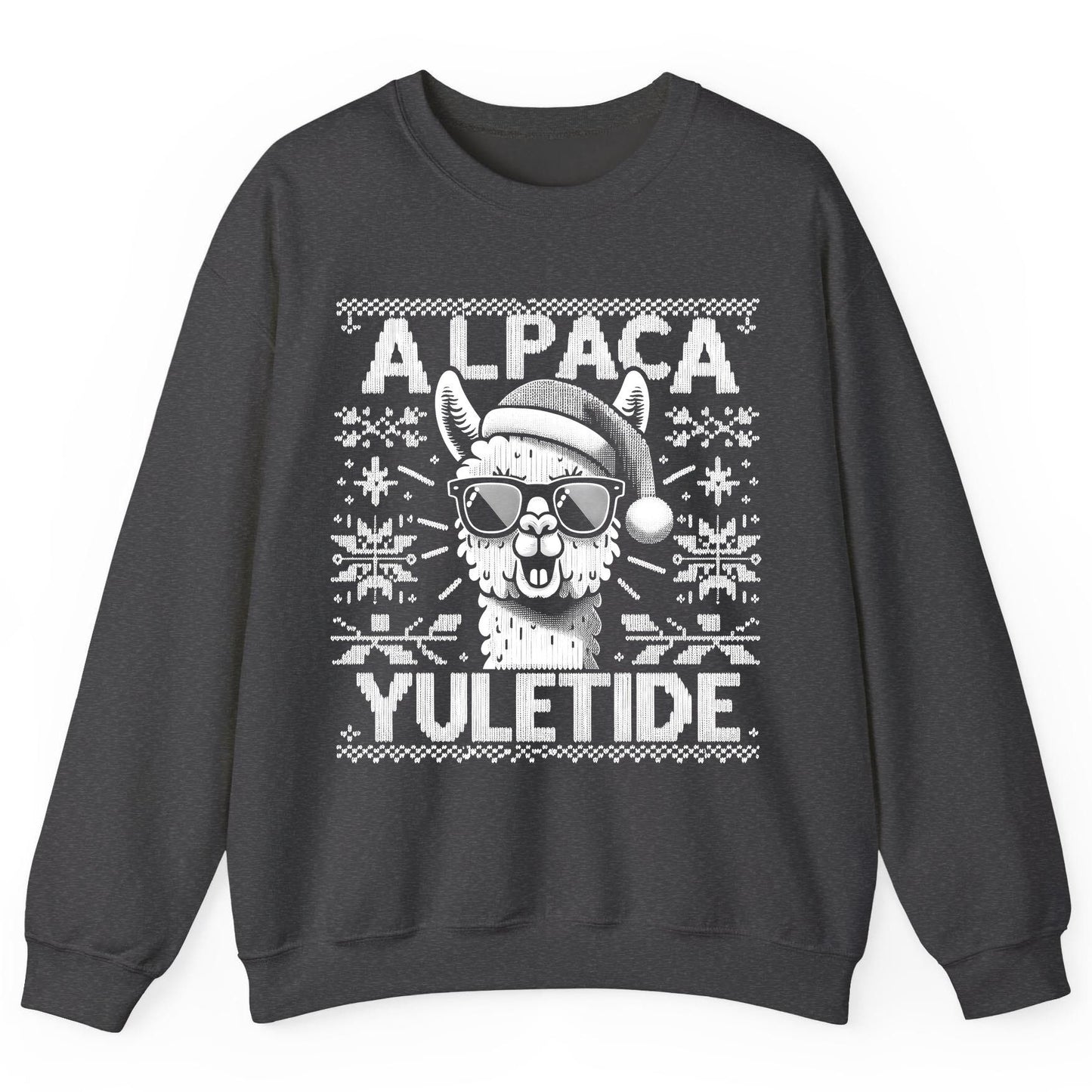 ALPACA Yuletide Funny Lovers Sweatshirt - product mockup - Dark Heather