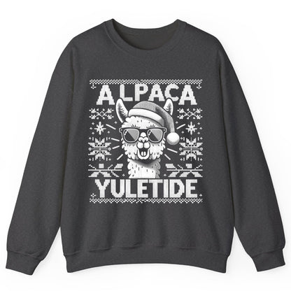 ALPACA Yuletide Funny Lovers Sweatshirt - product mockup - Dark Heather