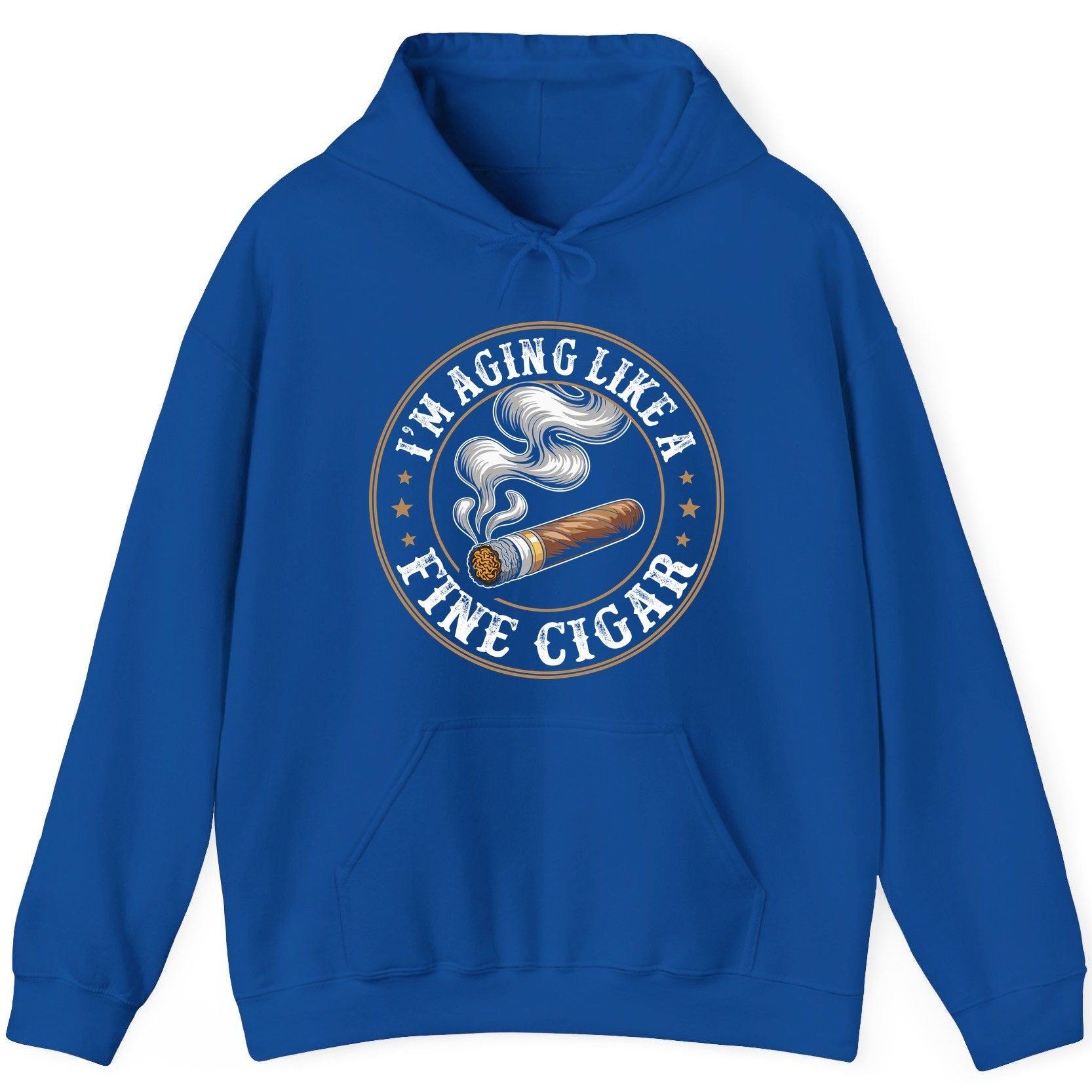 I'm Aging Like a Fine Cigar cigar smoking Hoodie Royal product mockup