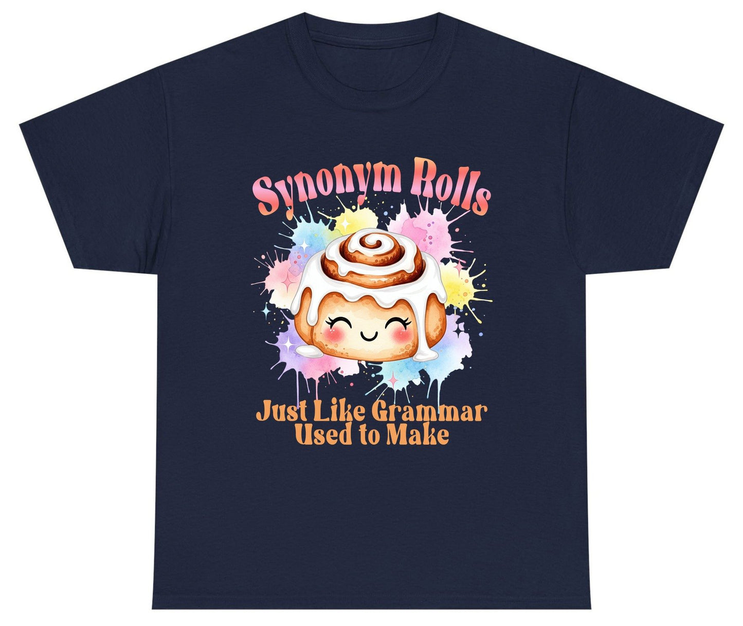 Synonym Rolls Just Like Grammar Used to Make grammar pun Youth T-Shirt Navy product mockup
