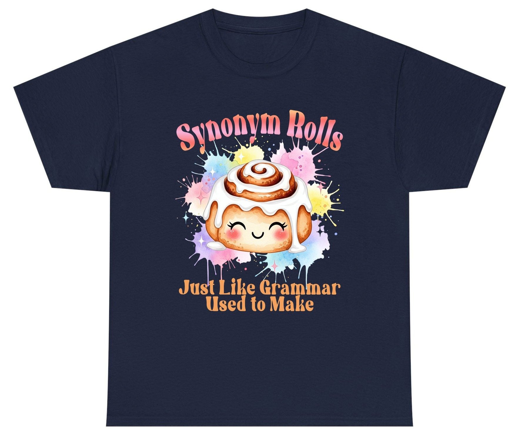 Synonym Rolls Just Like Grammar Used to Make grammar pun Youth T-Shirt Navy product mockup