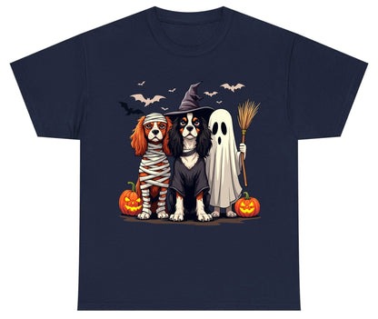 Cavalier Spaniel Halloween Dogs cavalier king charles spaniel Youth T-Shirt Navy product mockup