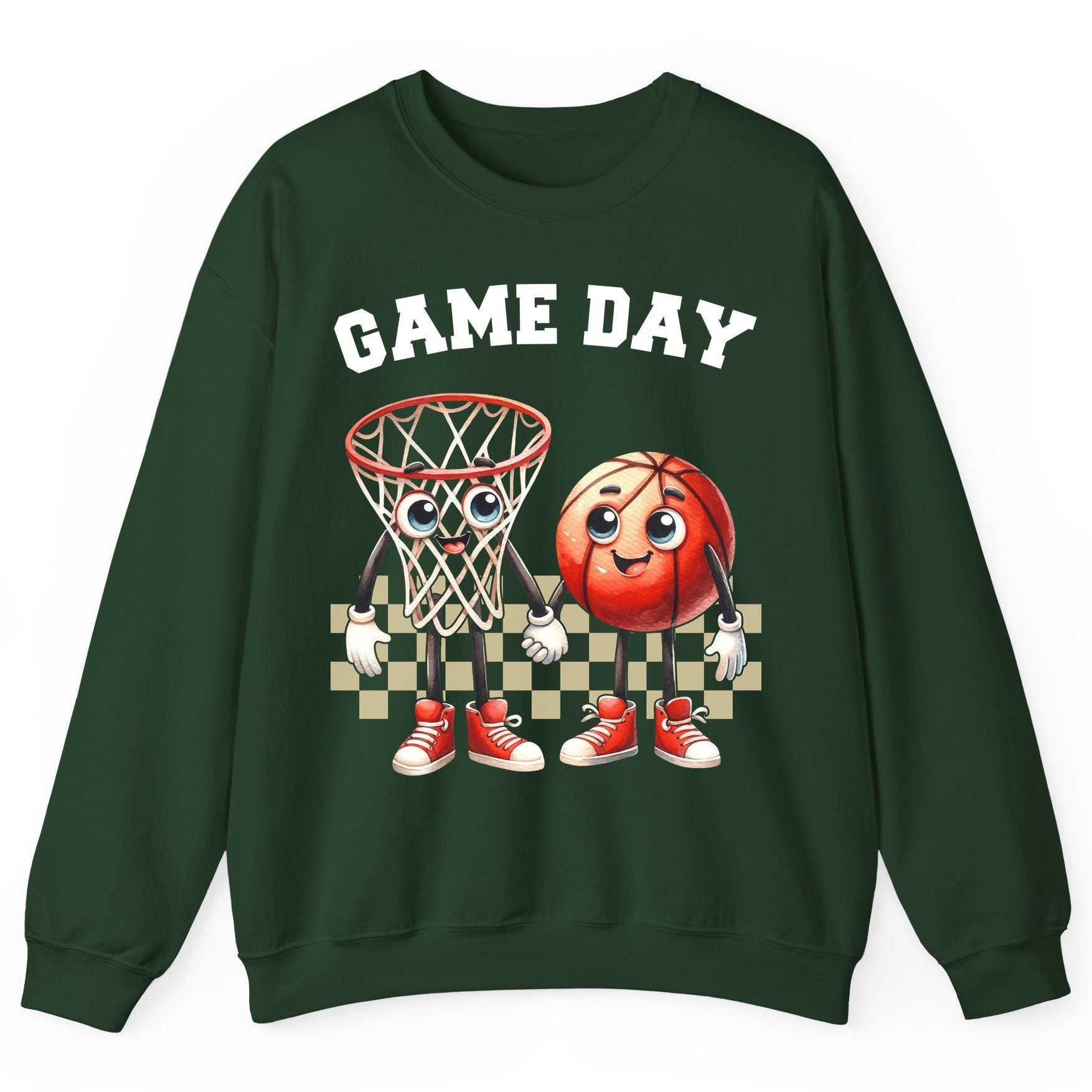 Game Day basketball Sweatshirt Forest Green product mockup