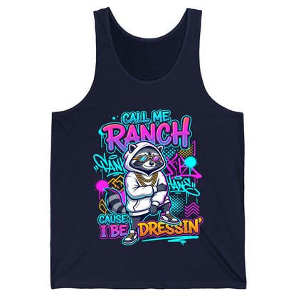 Call Me Ranch Cause I Be Dressin' raccoon Tank Top Navy product mockup